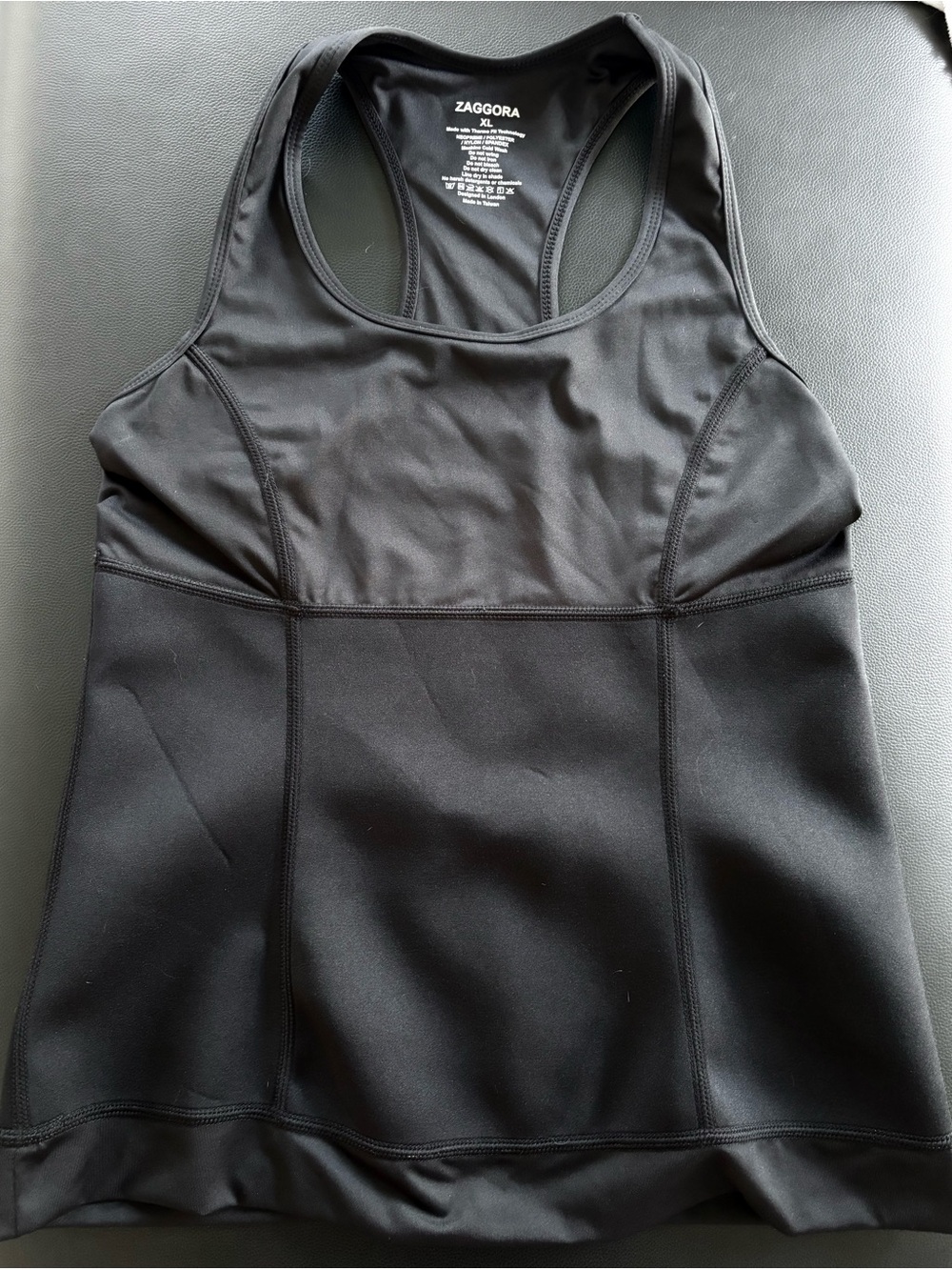 Like NEW! XL Zaggora Black Racerback Water Resistant Neoprene Tank Top